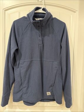 Outdoor Research Slate Blue Waffle-Knit Pullover Hoodie